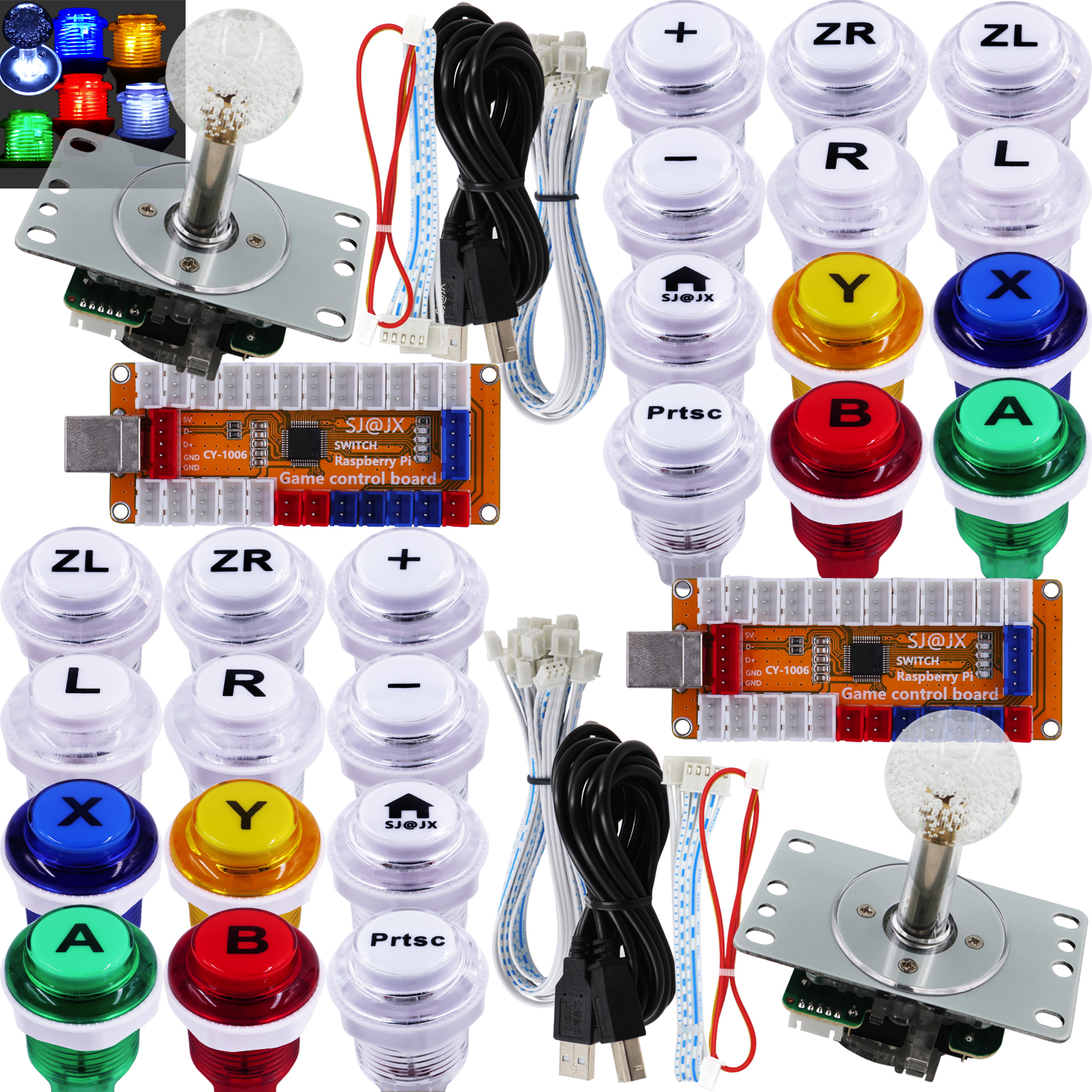 Arcade Button Kit - SJ@JX Arcade Game LED Controller USB