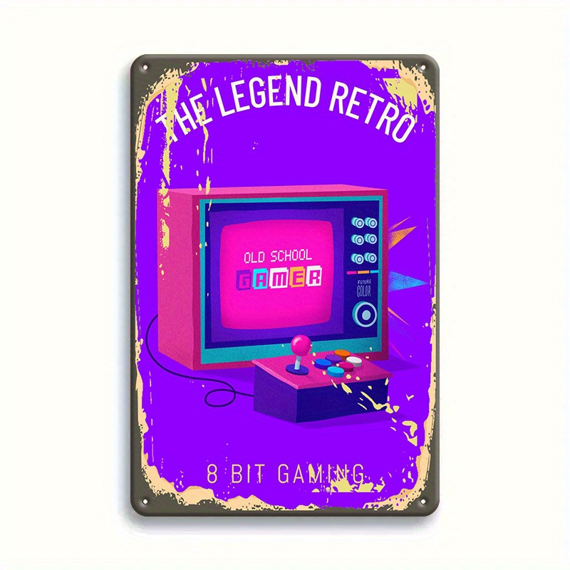 Retro 8 Bit Gaming Tin Sign -  – Retro Gaming Lounge recenzja i cena