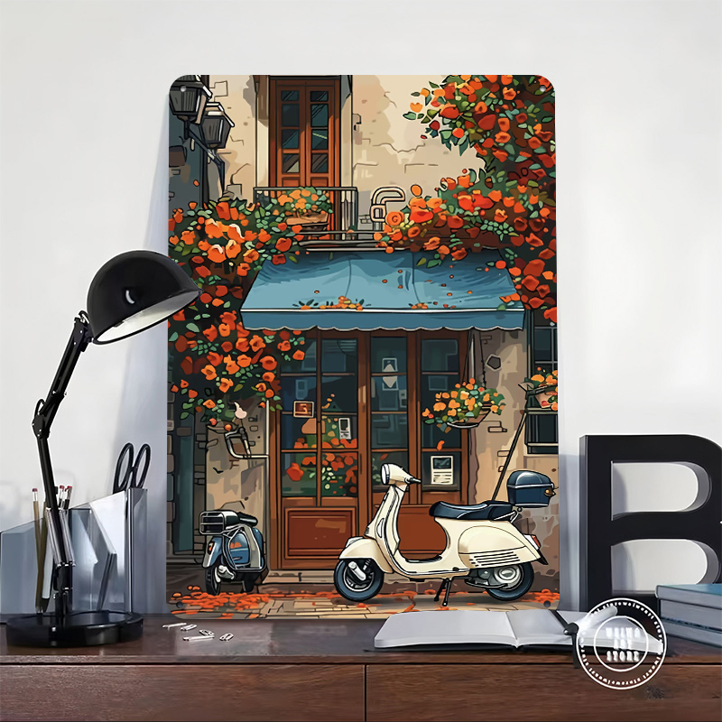 Vintage Scooter Shop Poster Cu – Retro Gaming At recenzja i cena