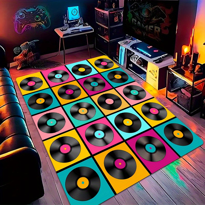 Retro Vinyl Record Area Rug Po – Retro Gaming Lounge recenzja i cena