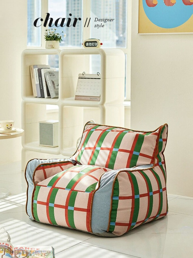 Retro Plaid Lazy Bean Bag Sing – Retro Gaming Lounge recenzja i cena