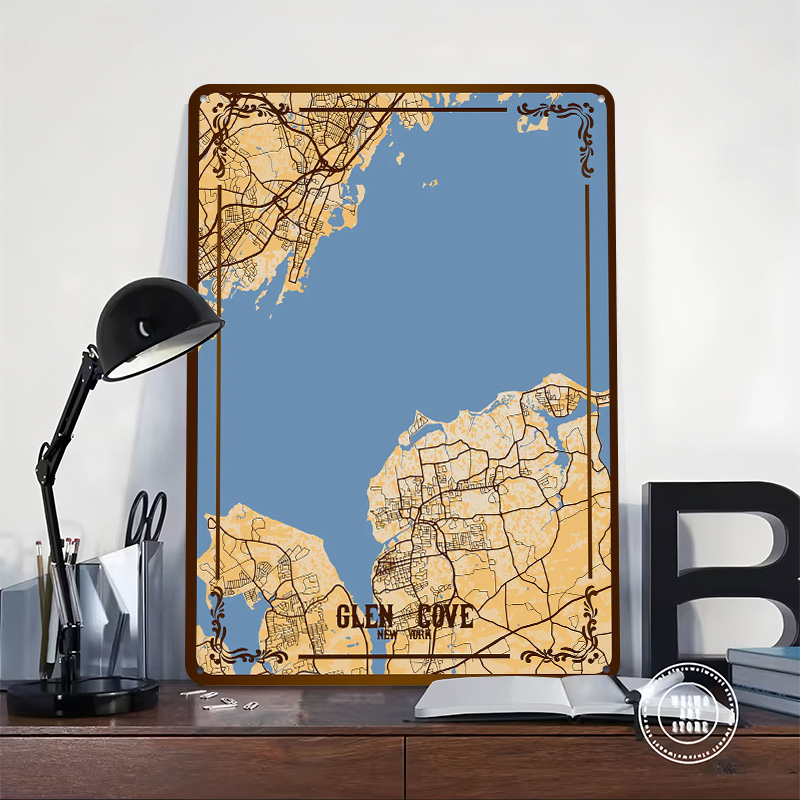 Glen Cove New York Map Tinplat – Retro Gaming York recenzja i cena