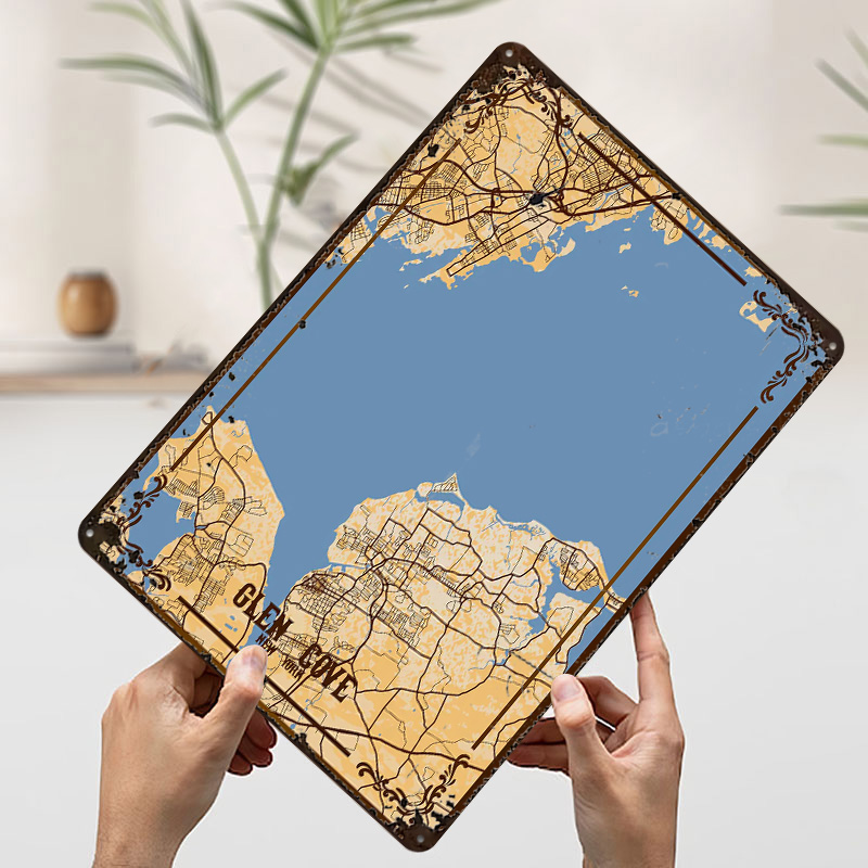 Glen Cove New York Map Tinplat – Retro Gaming York recenzja i cena