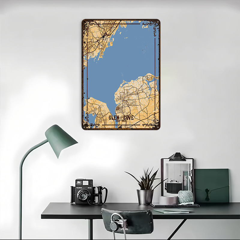 Glen Cove New York Map Tinplat – Retro Gaming York recenzja i cena