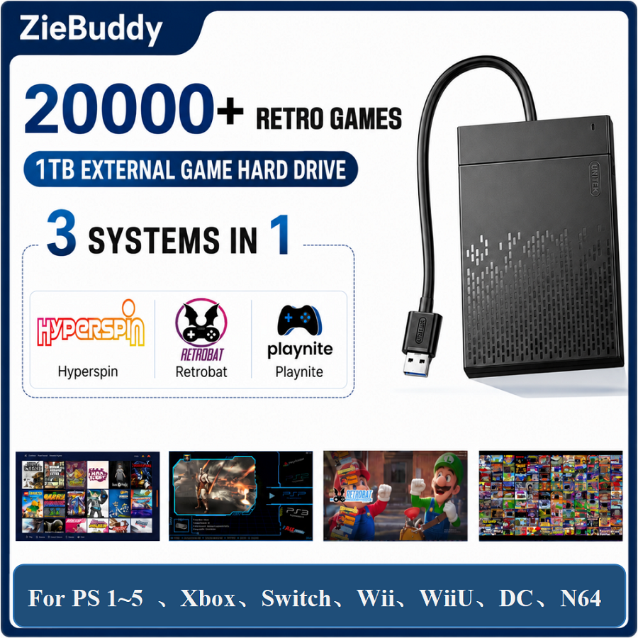 1TB Retro Gaming HDD 20000+ Re – Retro Gaming Com recenzja i cena