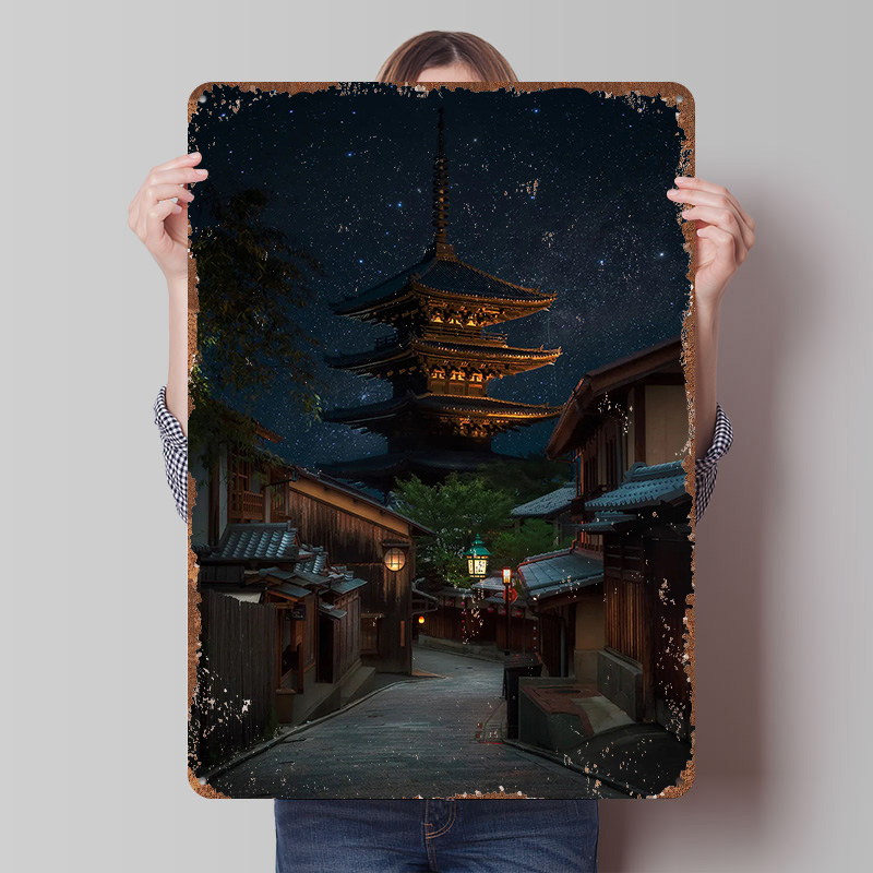 Kyoto Night Tinplate Poster Cu – Retro Gaming Kyoto recenzja i cena