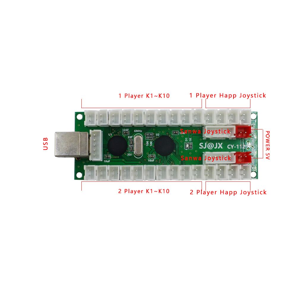 SJ@JX 2 Player Arcade DIY Kit  – Arcade Button Kit recenzja i cena
